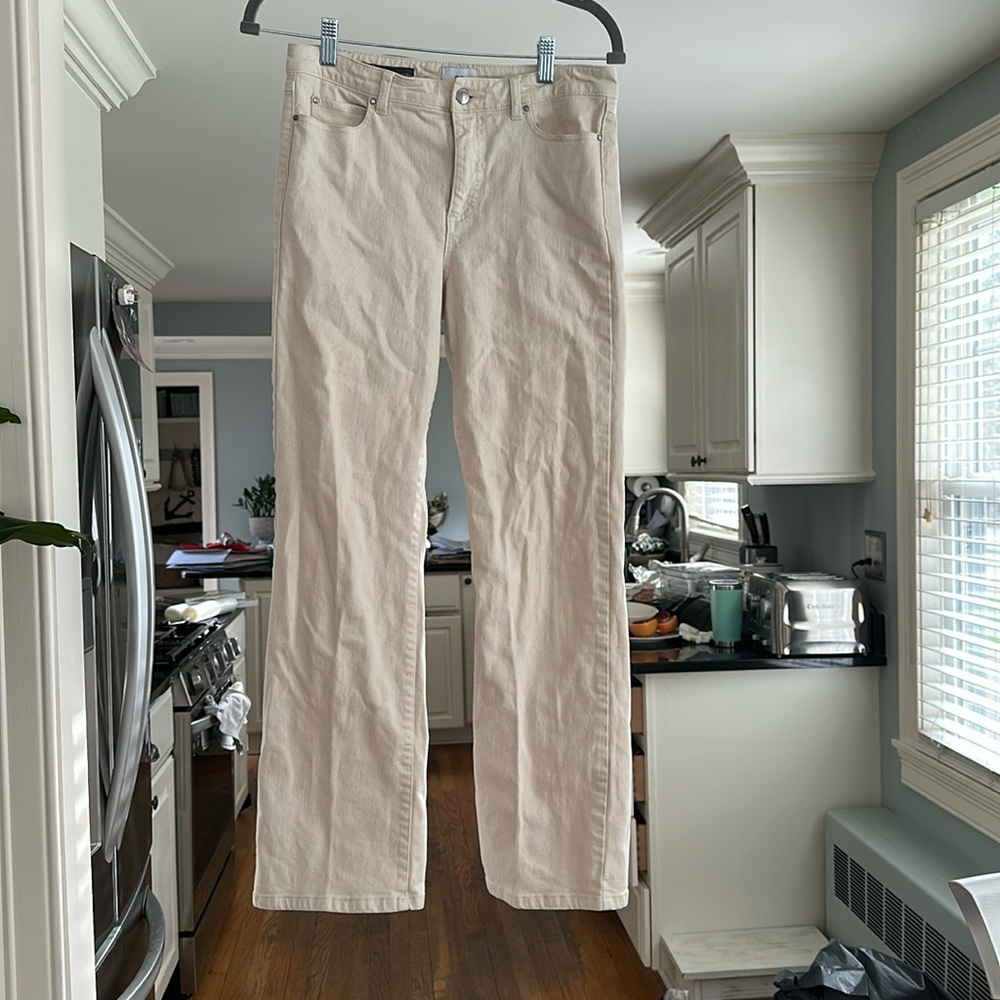 Ecru Cream Malibu straight leg jeans